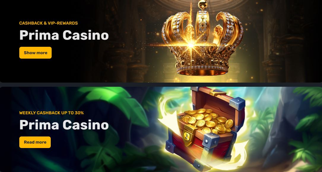 Scopri premi VIP e cashback settimanale su Prima Casino