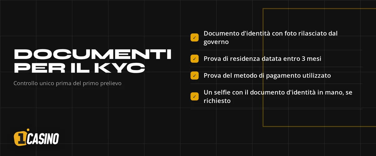 Tieni pronti documenti KYC.